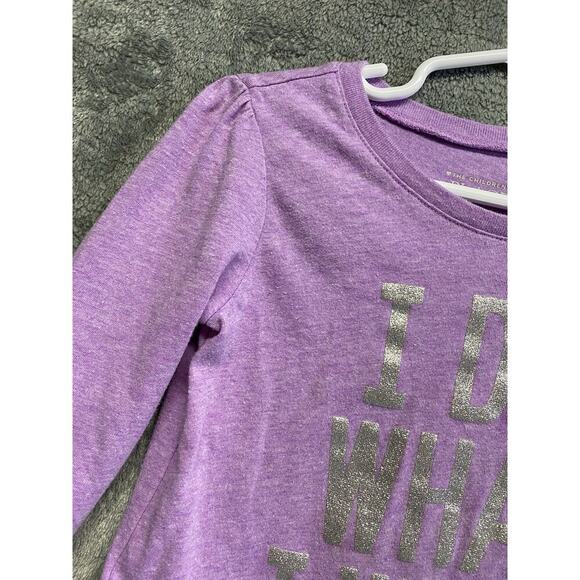 Children’s Place “I Do what I Want #Littleboss” Long Sleeve Girls Tee Size 3T - Picture 4 of 10